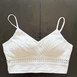 Rebellion Crochet Tank in White